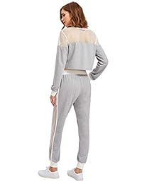 Shein - Conjunto de pantalones de manga larga para mujer, 2 piezas