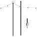 Holiday Styling String Light Poles for Outdoors (1 x 9ft) Push Down Middle to Stay Strong Straight and Sturdy with LED Hanging Solar Bulbs for House Garden Cafe Wedding Party