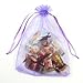 Tojwi Pack of 50 Purple color Organza Drawstring Gift Bag Pouch Wrap for Party/Game/Wedding (7x5