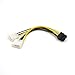 Electop 2 Pack PCI Express 8 Pin To Dual 4 Pin Molex IDE Power Cable Adapter
