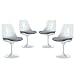 Modway Lippa Modern Dining Side Chairs With Fabric Cushion in Gray - Set of 4
