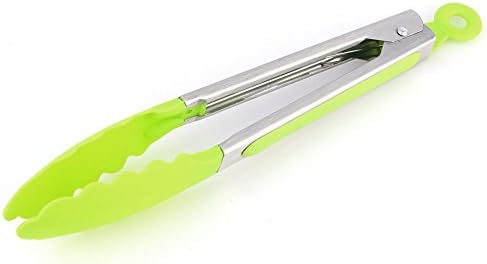 Barbecue / Grill Tongs , 10-inch Stainless Steel Green Color TPR + PP Premium  Plastic Kitchen Tongs BBQ Clip for Food Salad Bread Serving Tongs