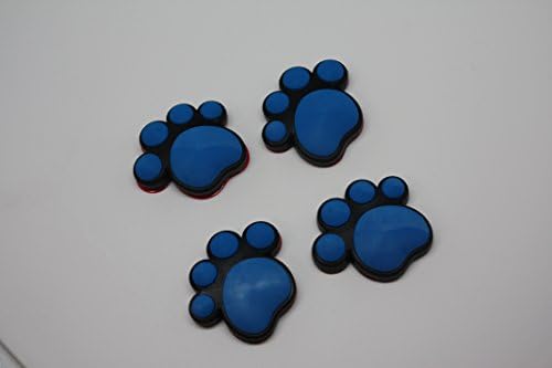 BLUE 4 PCS DOG PAW FOOTPRINT CAR / TRUCK DOOR SIDE EDGE GUARD STICKERS ~ STYLING PROTECTION STRIPS