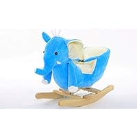 DanyBaby Ultra Soft Rocking Animal Ride on Plush Elephant Chair Embroidered Words I Love My Baby!