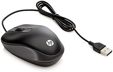 HP USB Travel Mouse - mice (USB, Travel, Pressed buttons, Wheel, Optic, black