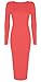Baleza Women's Inspi Long Sleeve Bodycon Midi Calf Length Dress