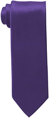 Tie Master - Mens Fashion Solid Necktie With Poly Satin Finish All Occasion Tie - Purple