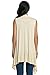Beyove Women's Asymetric Hem Sleeveless Open Front Drape Cardigan Sweater Vest Off White XL
