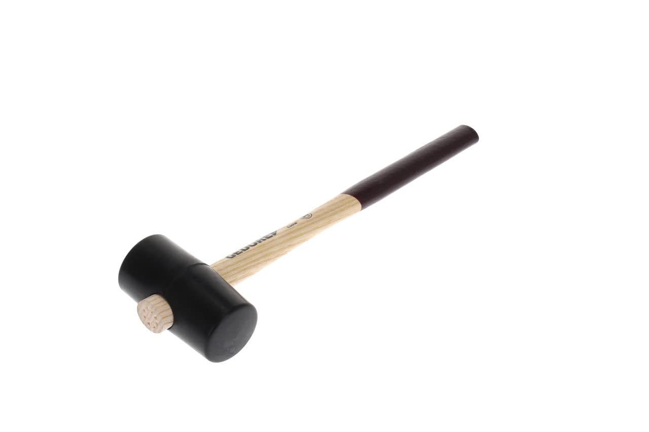 GEDORE Rubber Mallet with Wooden Handle, Dia. 40 mm, Hammer with ash Wood Handle, 2 Flat Striking Faces, Tool, Forged, 226 E-0