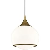Mitzi H281701M-AGB Reese-1-Light Medium Pendant in Style-10 Inches Wide by 11.5 Inches High, Finish Color: Aged Brass, Instal