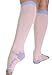 Lace Poet Knee-High Yoga/Sleep Compression Toeless Socks (Pink, Medium)