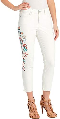 William Rast Womens White Embroidered 