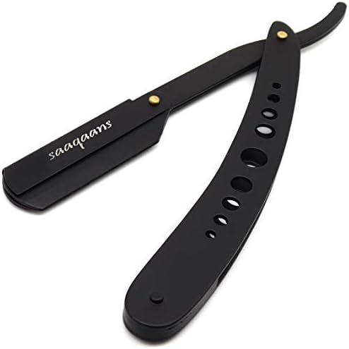 Saaqaans BR-01 Professional Straight Edge Razor - Stylish Barber Cut Throat Mens Shaving Razor with a Beautiful Pouch