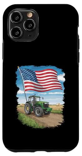 Vintage Tractor with Distressed Flag Design Case for iPhone 11 Pro