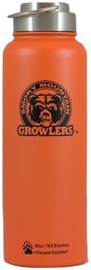 Smoky Mountain Growlers Stainless Steel Water Bottle Growler All In One 40 ounce (Orange)