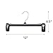 HOUSE DAY Black Pants Hangers 50 Pack, 12 Inch Skirt Hangers with Non-Slip Big Clips and 360° Swivel Hook, Heavy Duty Slim Plastic Pant Hanger, Space Saving Clip Hanger for Pants, Skirts, Shorts