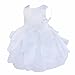 YiZYiF Baby Girls Flower Christening Wedding Birthday Ruffle Organza Tutu Dress White 12-18 Months