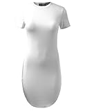 ALL FOR YOU Women's Short Dolphin T-Shirt Dress White X-Large