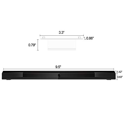 LUCXXI Replacement Wii Wireless Sensor Bar, Infrared IR Ray Motion Sensor Signal Receiver for Nintendo Wii and Wii U Console with Stable Stand and 4 AAA Batteries(Black) - Thumbnail 6