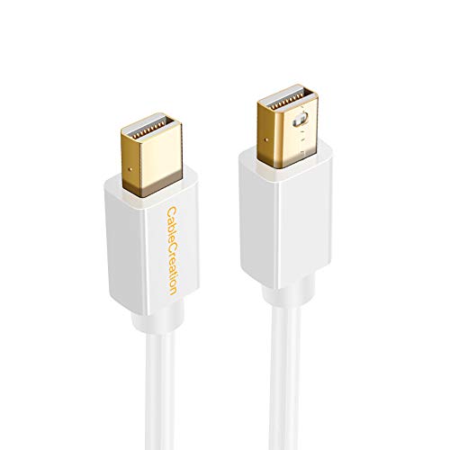 Mini DP to Mini DP Cable 6 FT, CableCreation Mini DisplayPort Adapter Cord Compatible with MacBook Pro, Surface Pro 2/3/4/5/6, Ultra HD 4K Monitors, iMac,1.8M, White