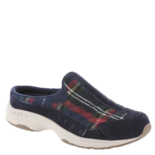 Easy Spirit Women's Traveltime701 Round Toe Casual Slip-on Mules, Navy Plaid 40…