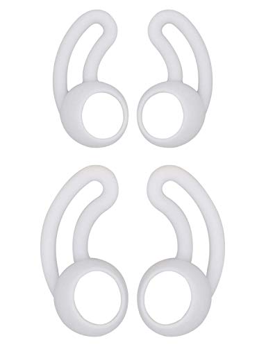 Replacement Wingtips for BeatsX Headphone, Rayker Ultra Soft Silicone Earbud Earhook Wing Tips, 2 Pair S/L Size Wingtips (Silver)
