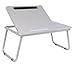 Sofia + Sam Lap Tray with Tablet & Phone Slots - Metal Folding Legs - Lap Desk with Tilting Top - Laptop Stand - Breakfast Serving Bed Tray - Grey