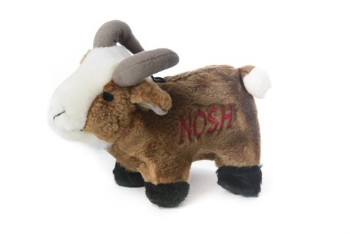 Chewish Treat Nosh Goat Squeaker Plush Dog Toy, 6.5 by 4.5-Inch, Multicolor