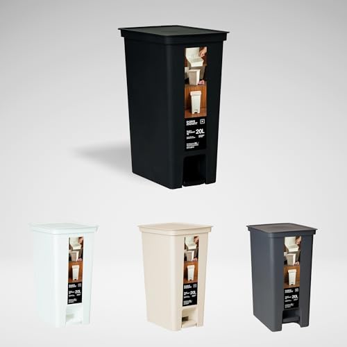 Lixeira Fly com Pedal 20L Paramount – Lixeira Plástica Grande com Tampa, Abertura sem Contato, Mais Higiene e Praticidade, Ideal para Cozinha, Escritório, Área Gourmet e Uso Profissional (Preto)
