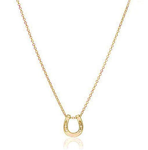 Tmrow 1Pc Lucky Horseshoe Pendant Gold silver Plated Charm Clavicle Chains Necklace Women Gift Jewelry