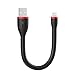 EasyAcc PocketLine Short Lightning USB Cable for Charging iPhone X 8 Plus 7 6 6s Plus 5s 5 iPad Air MFi Certified Cable Silicone Cable, 0.5ft