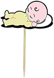 Neutral Sleeping Baby Cupcake Toppers