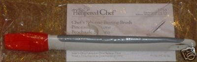 Pampered Chef Basting Silicone Brush in Cool Red and White