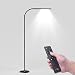 Joly Joy LED Modern Floor Lamps, Flexible Gooseneck Standing Reading Light W/Stable Base, 4 Color & 5 Brightness Dimmer, Touch & Remote Control, for Living Room, Chair, Couch, Office Task (Black)