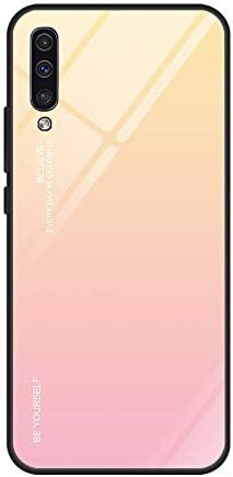nivery Tempered Glass Case for Galaxy A50, 9H Glass Back Cover + Soft Silicone Bumper Shockproof for Samsung A70 / A30