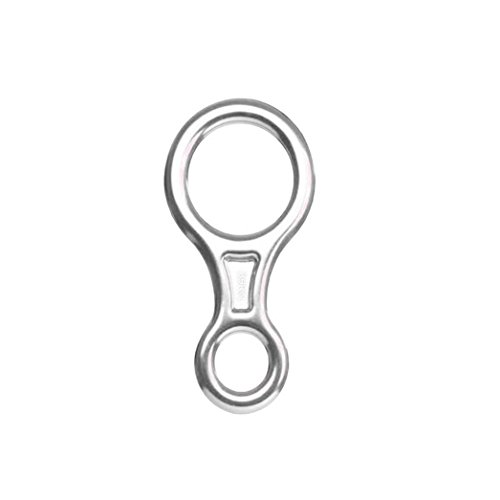jiayit Figure 8 Descender Rock Climbing Rope Rescue Rappelling Safety 35KN Aluminum Climbing Caving Exploring Rappelling Aerial Work Rescue Engineering Protection (Silver)