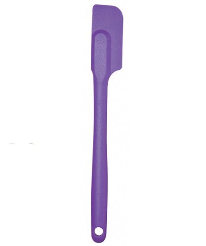 Mastrad Silicone Slim Spatula - Non-Stick Rubber Spatula - Soft Grip And Slender Design Great For Jars, Blenders, Small Containers And More (Purple)
