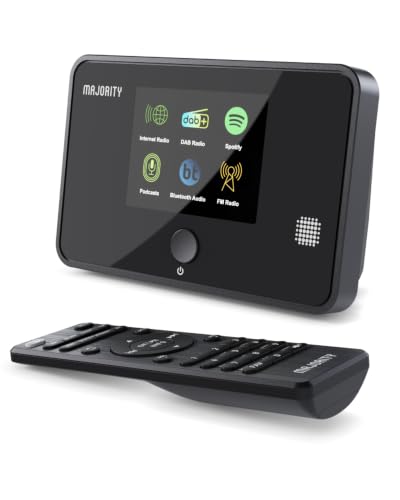 WiFi Internet Radio Tuner, Dab Plus FM Radio Adapter, Bluetooth 5.2 | MAJORITY Robinson | Spotify Connect | Dab Tuner for HiFi System | Color Screen, Remote Control | Active Speaker Required