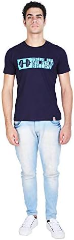 AION Men's Cotton Graphic Printed Half Sleeve Bio-Washed T-Shirt – This is My Gym Shirt, Navy Blue