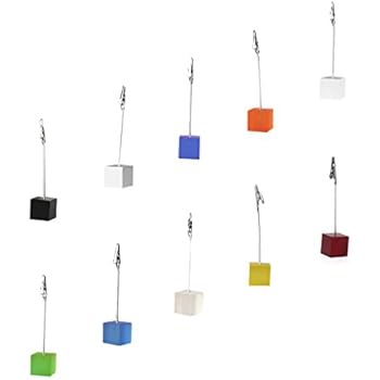 10pcs 10 Colors Cube Wire Base Photo Holder Stand Card Note Desk Memo Clip