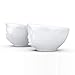 TASSEN Small Porcelain Bowl Set No. 2, Happy & Oh Please, 3.3 oz. White (Set of 2 Bowls)