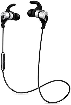 MOEIDO Motorcycle Bluetooth Headset, Wireless Earbuds Magnetic Sweatproof APTX Stereo Bluetooth Earphones for Sports,V4.1, 1.5-Hr Quick Charg, 6 Hours Playtime, Noise Cancelling, (Silvery White)