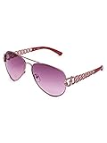 GUESS Factory Women's Chain-Link Aviator Sunglasses