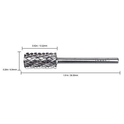 Pana 3/32" Safety Nail Carbide Bit - Silver Large Barrel Head (Grit: 4 Extra Coarse - XXXXC) for Electric Dremel Drill Machine