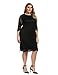 Chicwe Women's Stretch Lined Plus Size Lace Shift Dress Knee Length with Scalloped Hem and Cuff