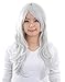 K-shop Wigs 28 Inch Long Wavy Cosplay Wig for Women with Wig Cap and Comb (Silver White)