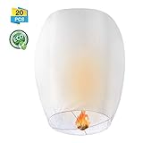 GOCHANGE Chinese Lanterns, 20 Pack Sky Lanterns - 100% Biodegradable, Eco-Friendly, Paper Lanterns for Weddings, Celebrations, Memorial Ceremonies, White Flying Sky Lanterns
