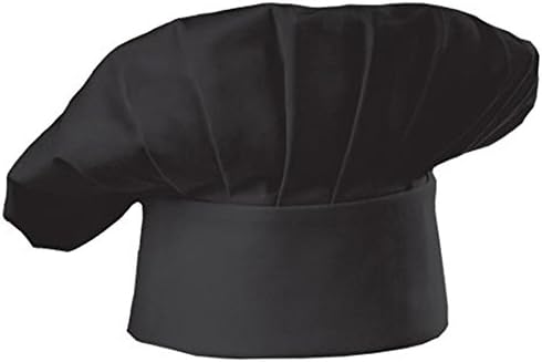 Wooinhome Chef Hat Adjustable Elastic Baker Kitchen Cooking Chef Cap For Adult Chef Man/Women (Black)