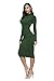 Pink Queen Womens Turtleneck Long Sleeve Knee Length Bodycon Midi Dress L Green