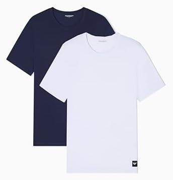 T-Shirt Girocollo da Uomo Essential LOGOLABEL, Confezione da 2, Blu, L